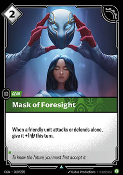 Mask of Foresight OGN-060 Uncommon Boosterfrisch Englisch Foil