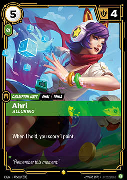 Ahri, Alluring (V.2) OGN-066a Showcase Near Mint Französisch Foil