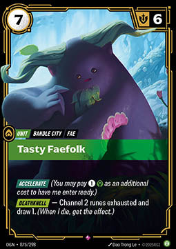 Tasty Faefolk OGN-075 Rare Near Mint Englisch Foil