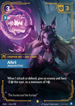 Ahri, Inquisitive (V.2) OGN-119a Showcase Excellent Englisch Foil