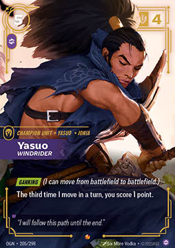 Yasuo, Windrider (V.1) OGN-205 Epic Excellent Englisch Foil