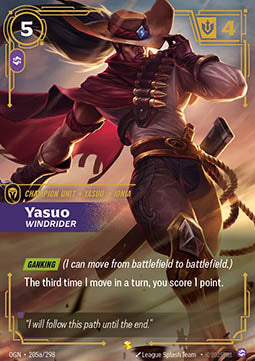 Yasuo, Windrider (V.2) OGN-205a Showcase Near Mint Chinesisch (vereinfacht)