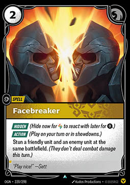 Facebreaker OGN-220 Uncommon Near Mint Englisch Foil