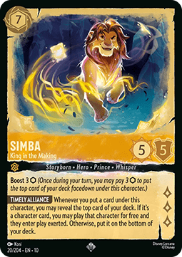 Simba - Auf dem Weg zum König (V.1) 10WHI-020 Super Rare Boosterfrisch Deutsch