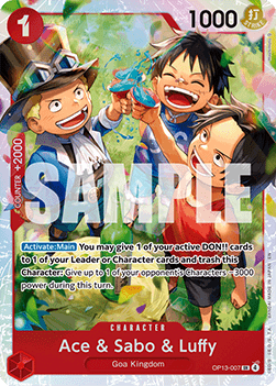 Ace & Sabo & Luffy (OP13-007) (V.1) OP13 Super Rare Near Mint Englisch