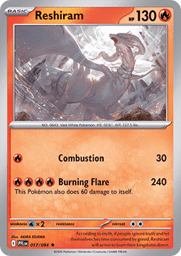 Reshiram PFL-017 Rare Near Mint Deutsch