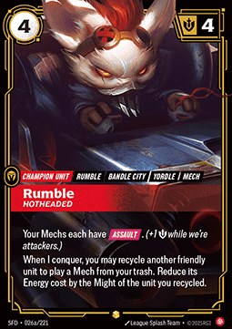 Rumble, Hotheaded (V.2) SFD-026a Showcase Near Mint Englisch Foil