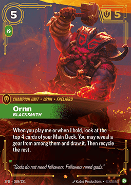 Ornn, Blacksmith (V.1) SFD-058 Epic Near Mint Englisch Foil