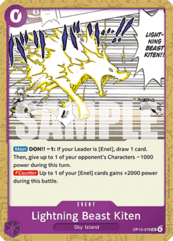 Lightning Beast Kiten (OP15-076) OP15 Uncommon Near Mint Englisch