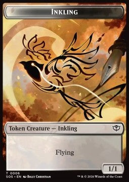 Inkling Token (WB 1/1) // Spirit Token (RW 2/2) (V.2) TSOS-T 6/10 Token Excellent Englisch Foil
