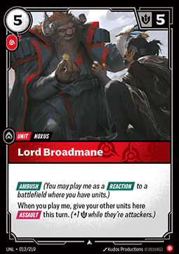 Lord Broadmane UNL-012 Uncommon Near Mint Englisch Foil