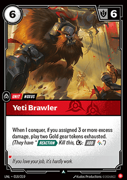 Yeti Brawler UNL-018 Uncommon NM Englisch Foil