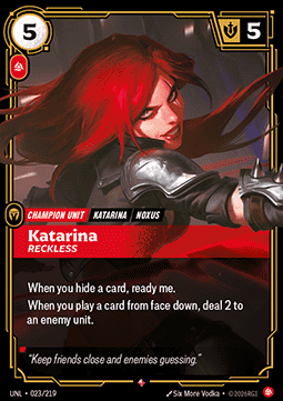 Katarina, Reckless UNL-023 Rare Near Mint Englisch Foil