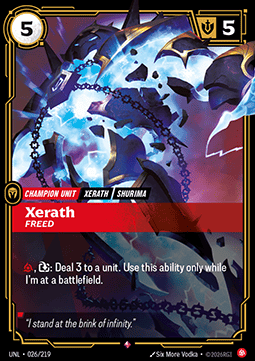 Xerath, Freed UNL-026 Rare Near Mint Englisch Foil