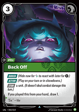 Back Off UNL-042 Uncommon NM Englisch Foil