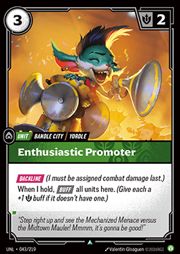 Enthusiastic Promoter UNL-043 Uncommon NM Englisch