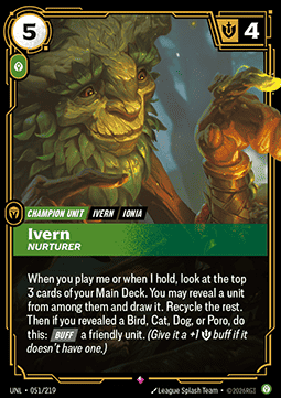 Ivern, Nurturer (V.1) UNL-051 Rare Near Mint Englisch Foil