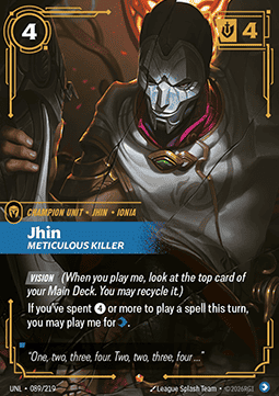 Jhin, Meticulous Killer (V.1) UNL-089 Epic Near Mint Englisch Foil