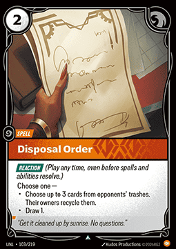 Disposal Order UNL-103 Uncommon Near Mint Englisch Foil