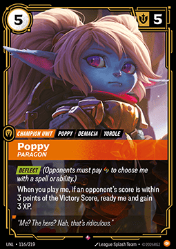 Poppy, Paragon (V.1) UNL-116 Rare Near Mint Englisch Foil