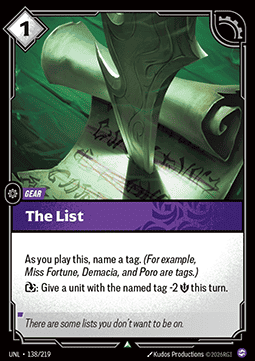 The List UNL-138 Uncommon Near Mint Englisch Foil