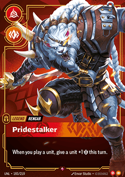 Rengar, Pridestalker (V.1) UNL-183 Rare Near Mint Englisch Foil
