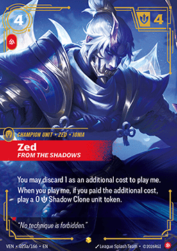 Zed, From the Shadows VEN-023a Showcase Boosterfrisch Englisch Foil