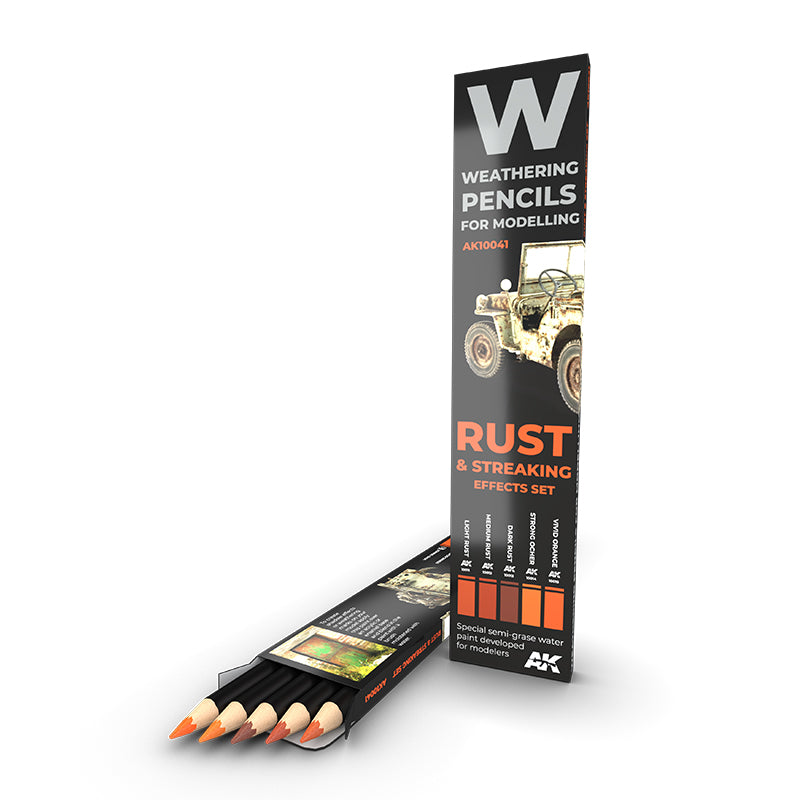 AK Interactive Weathering Pencil Set Rust And Streaking