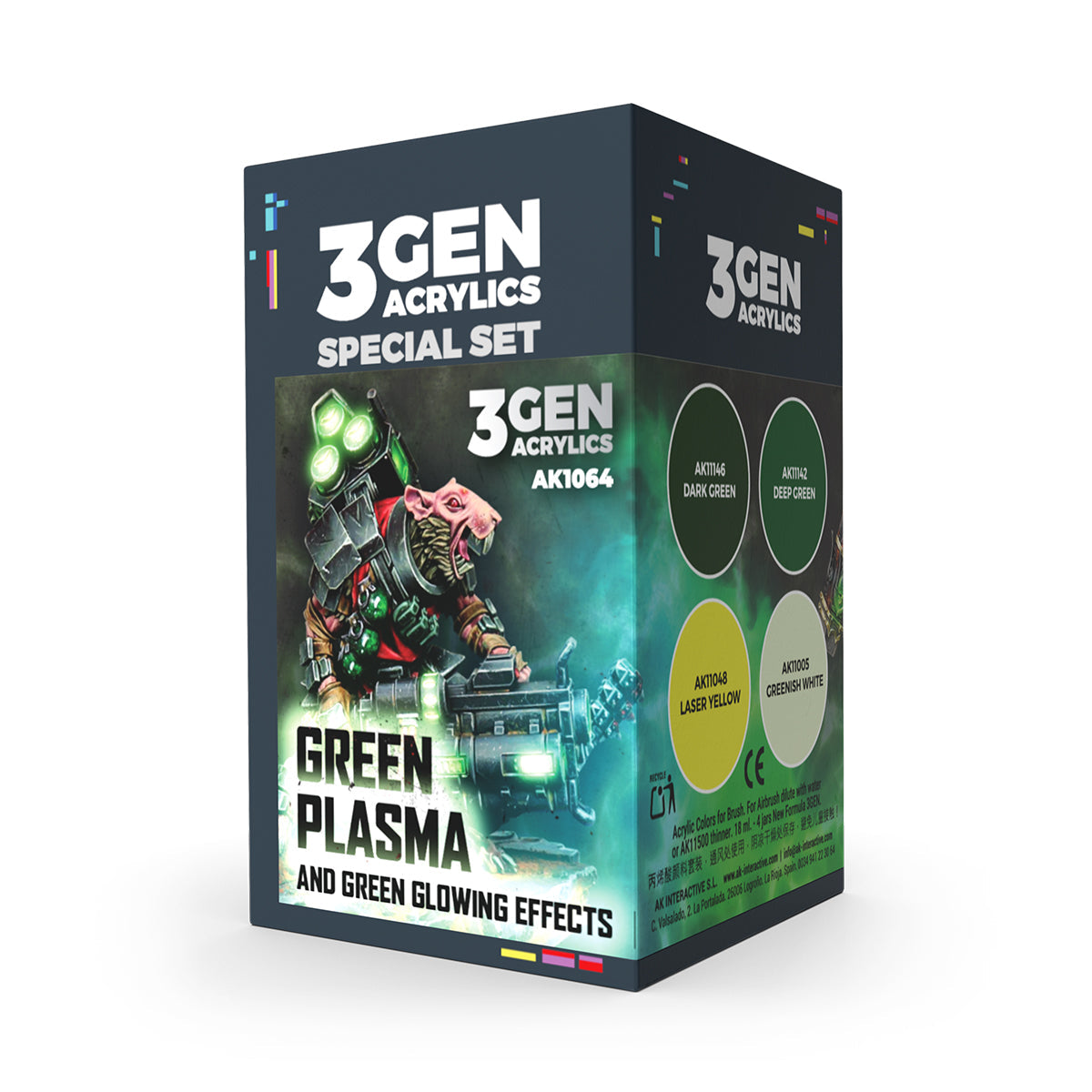 AK Interactive Wargame Color Set. Green Plasma And Glowing Effect
