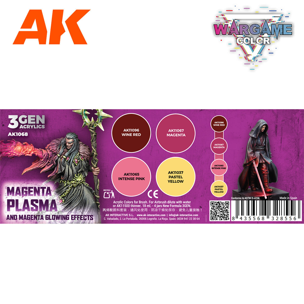 AK Interactive Wargame Color Set. Magenta Plasma And Glowing Effect