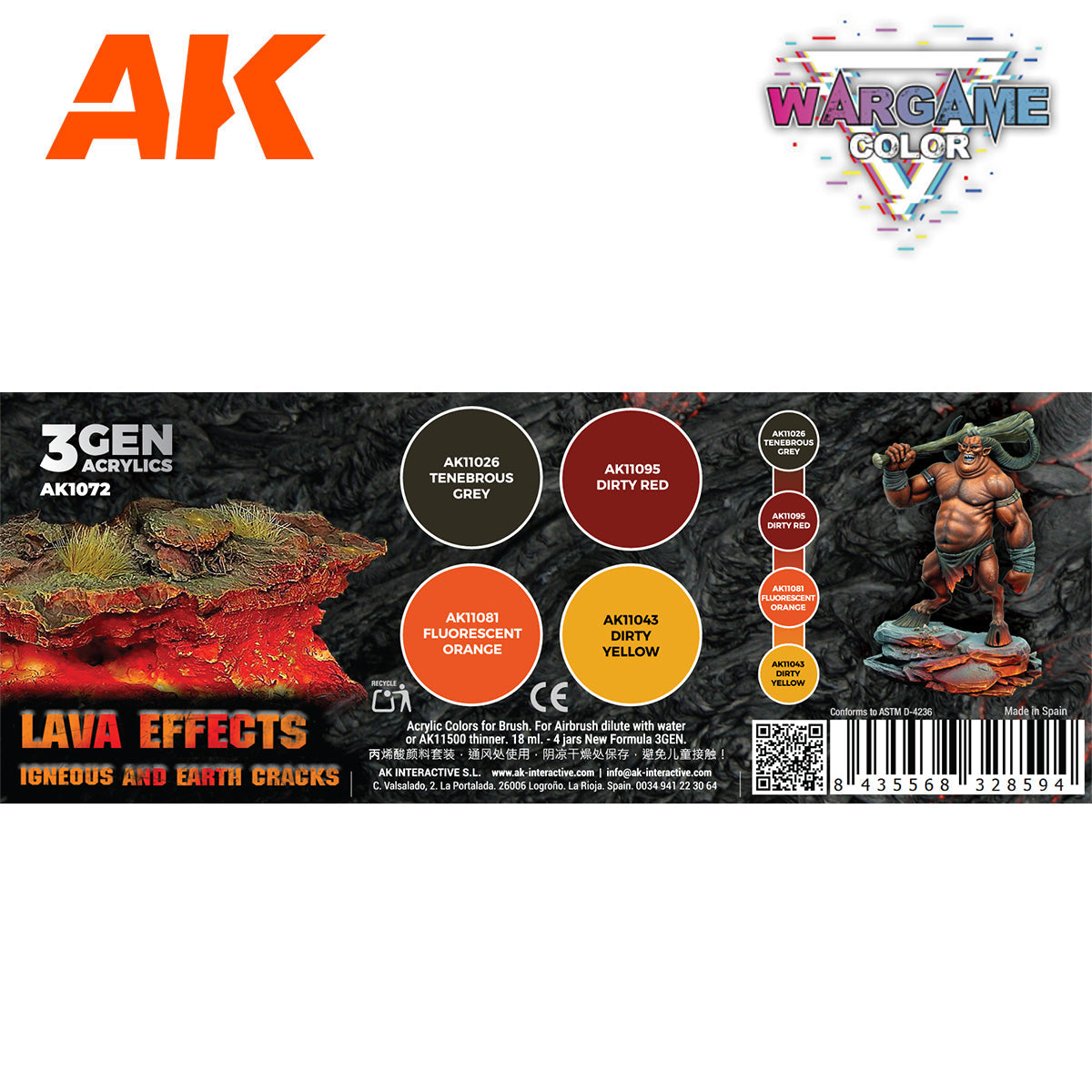 AK Interactive Wargame Color Set Lava Effects