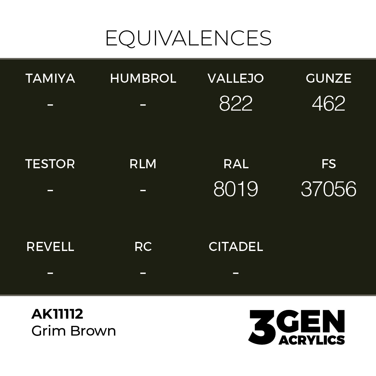 AK Interactive 3GEN Grim Brown 17ml