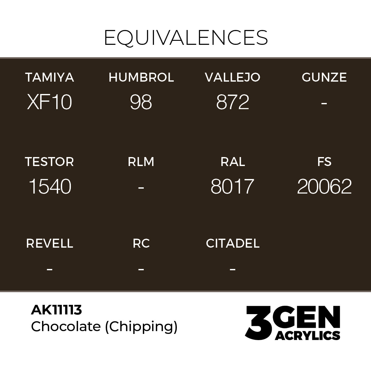 AK Interactive 3GEN Chocolate (Chipping) 17ml