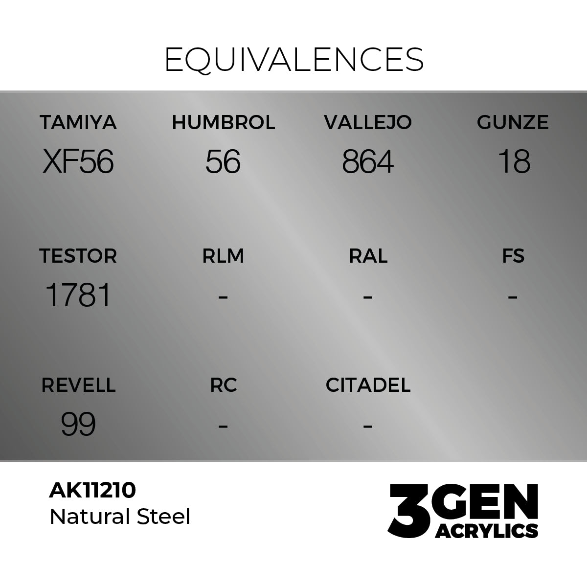 AK Interactive 3GEN Natural Steel 17ml