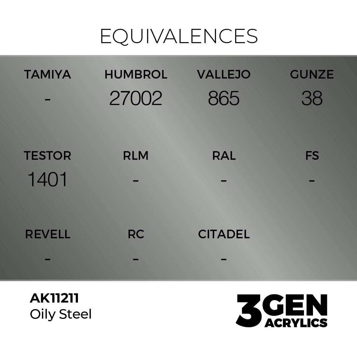 AK Interactive 3GEN Oily Steel 17ml