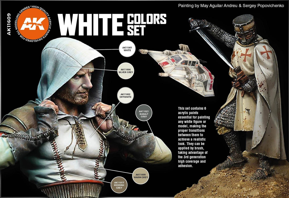 AK Interactive 3GEN White Colors Set