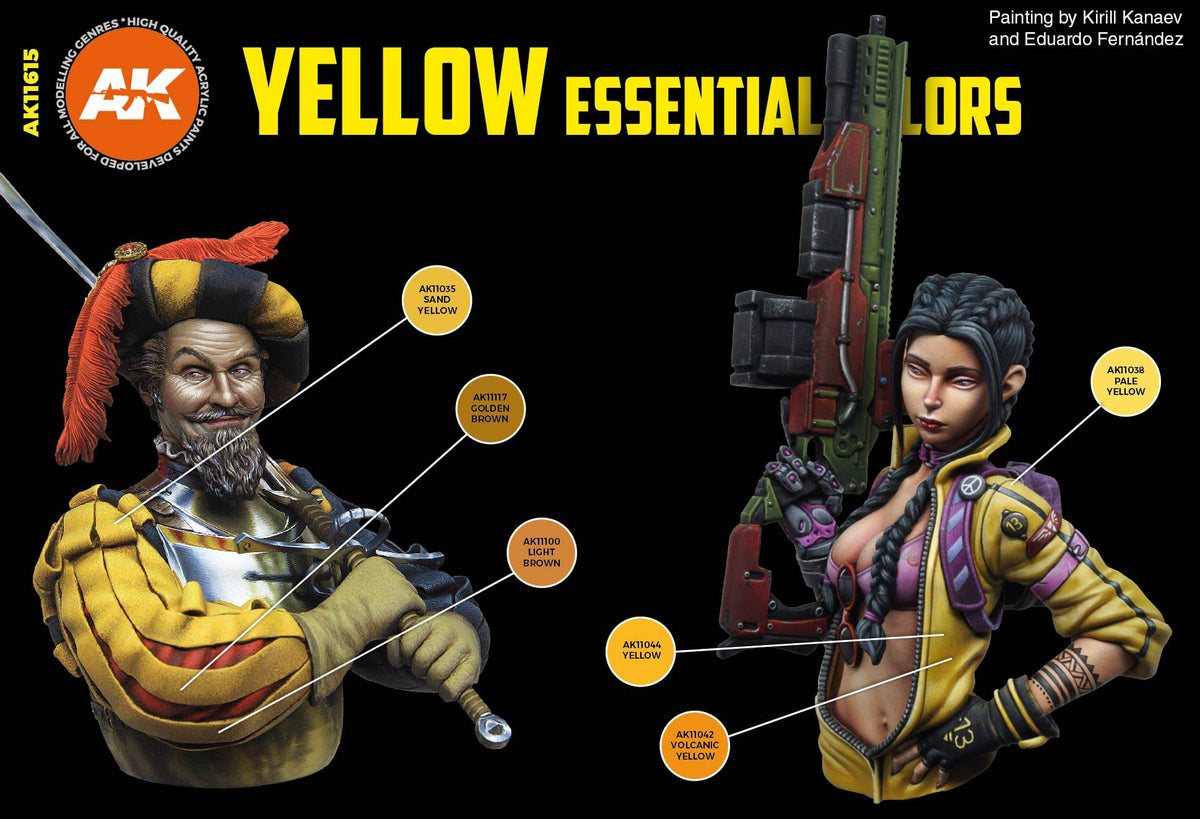 AK Interactive 3GEN Yellow Essential Colors 3Gen Set