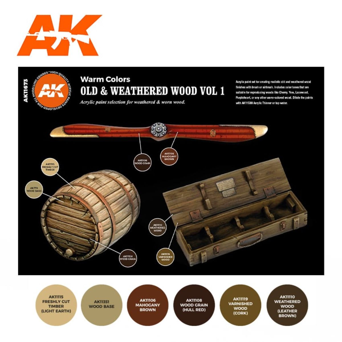 AK Interactive 3GEN Old & Weathered Wood Vol1
