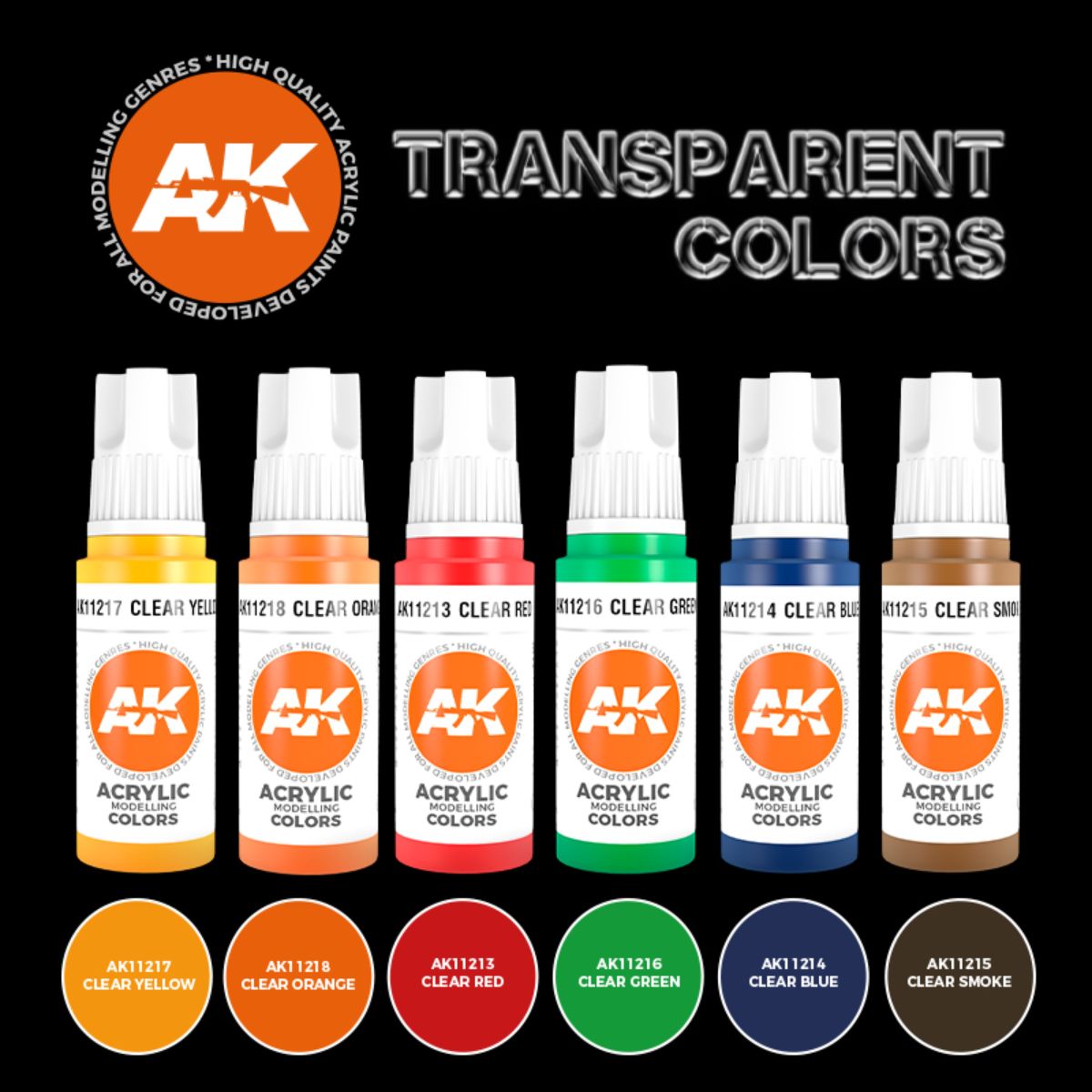AK Interactive 3GEN Transparent Colors Set 3G