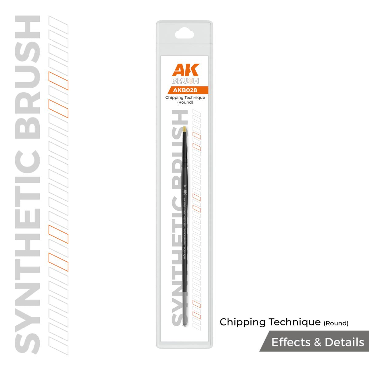 AK Interactive AK SYNTHETIC BRUSH - CHIPPING TECHNIQUE (ROUND)