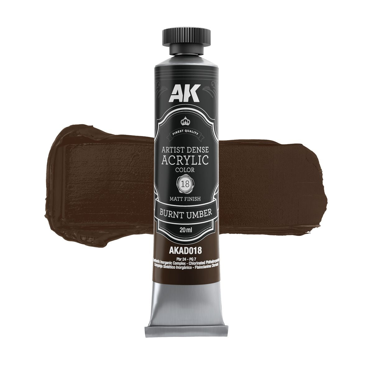 AK Interactive ARTIST DENSE ACRYLIC COLOR Set BLACK & WHITE SET (6 tubes 20 ml)