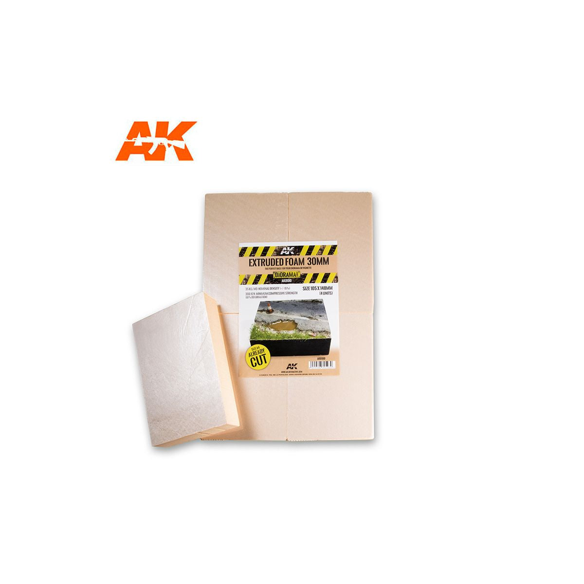 AK Interactive Dioramas EXTRUDED FOAM 30 MM A4 SIZE ALREADY CUT (4 UNITS)