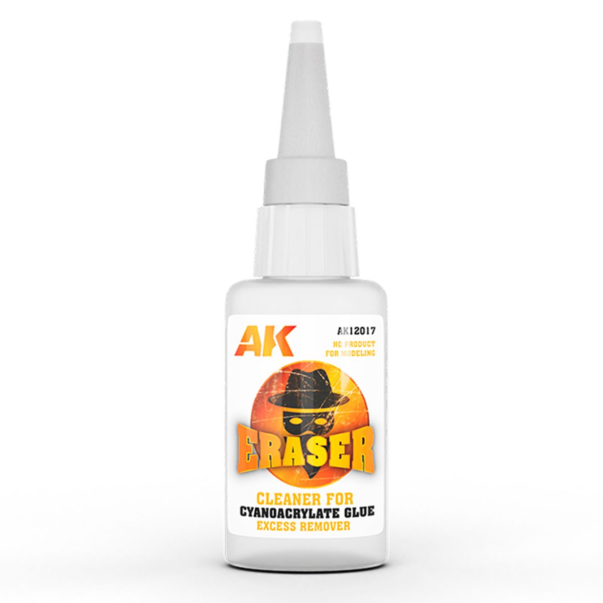 AK Interactive ERASER CLEANER FOR CYANOCRYLATE (EXCESS REMOVER) / LIMPIADOR PARA PEGAMENTO DE CIANOACRILATO (ELIMINADOR DE EXCESO)