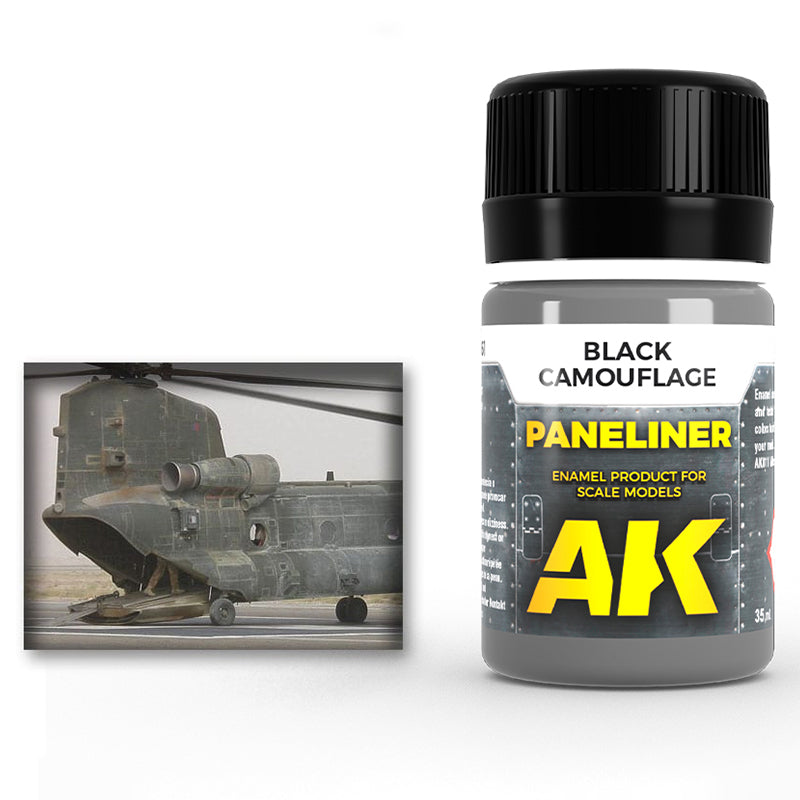 AK Interactive Enamel Effects Paneliner For Black Camouflage