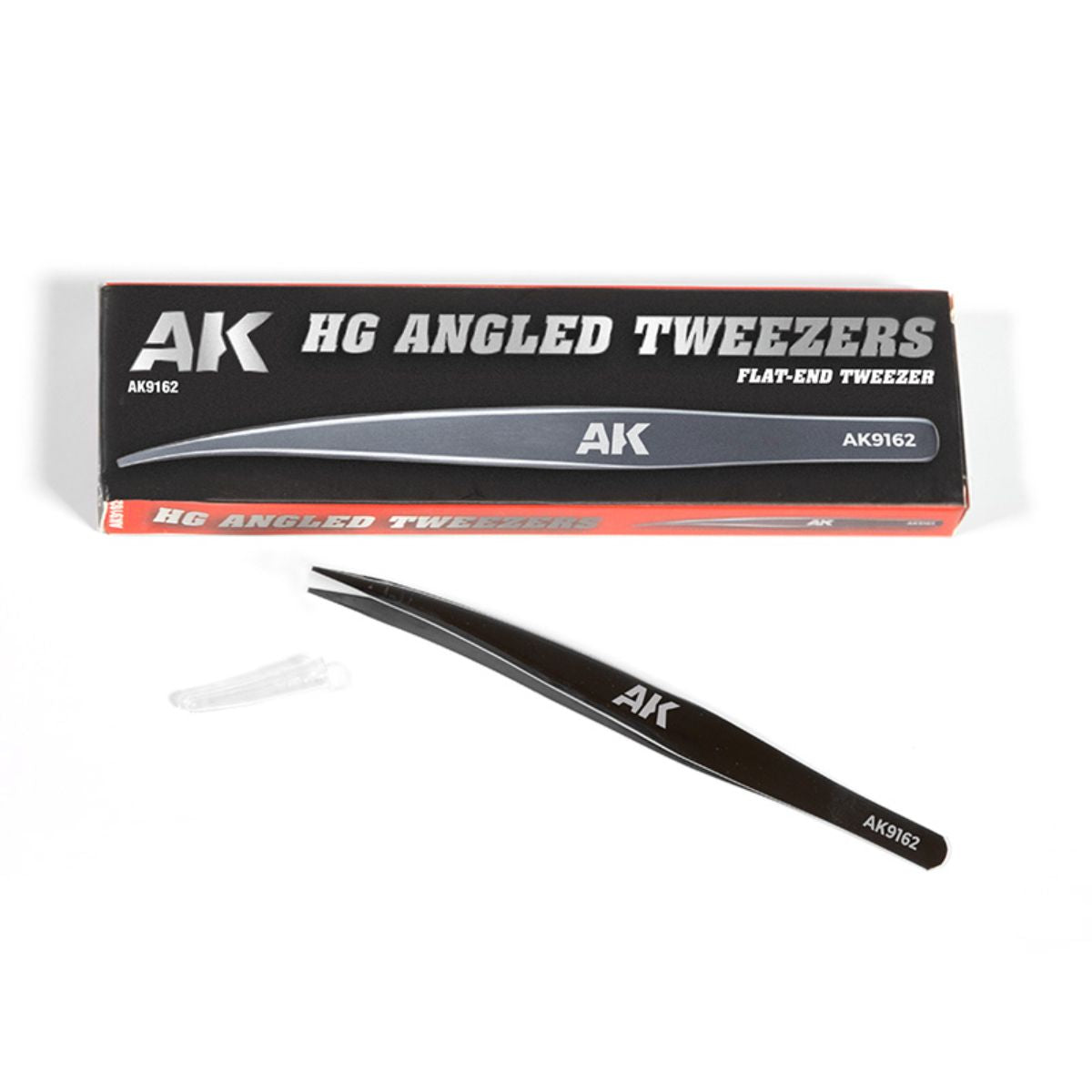 AK Interactive HG ANGLED TWEEZERS 02 (FLAT-END)