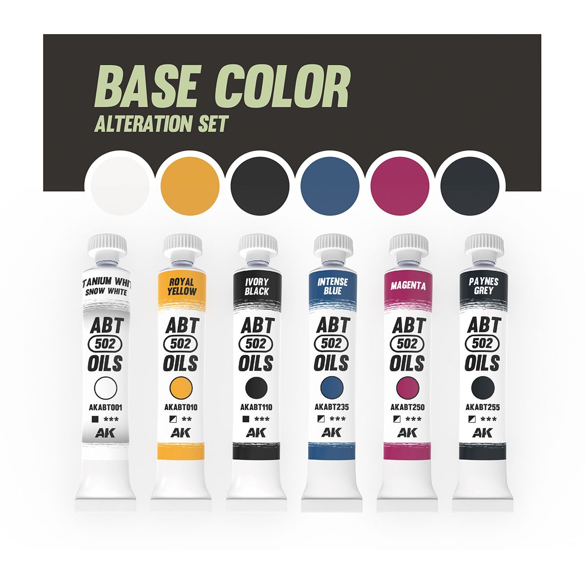 AK Interactive Oil Paints BASE COLOR ALTERATION SET - ABT 502 OILS
