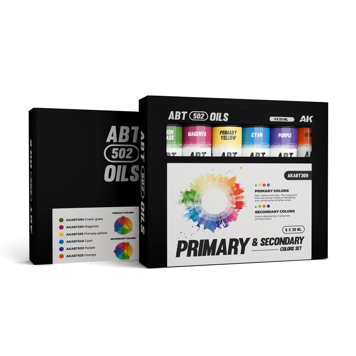 AK Interactive Oil Paints PRIMARY & SECONDARY COLORS SET - ABT 502 OILS