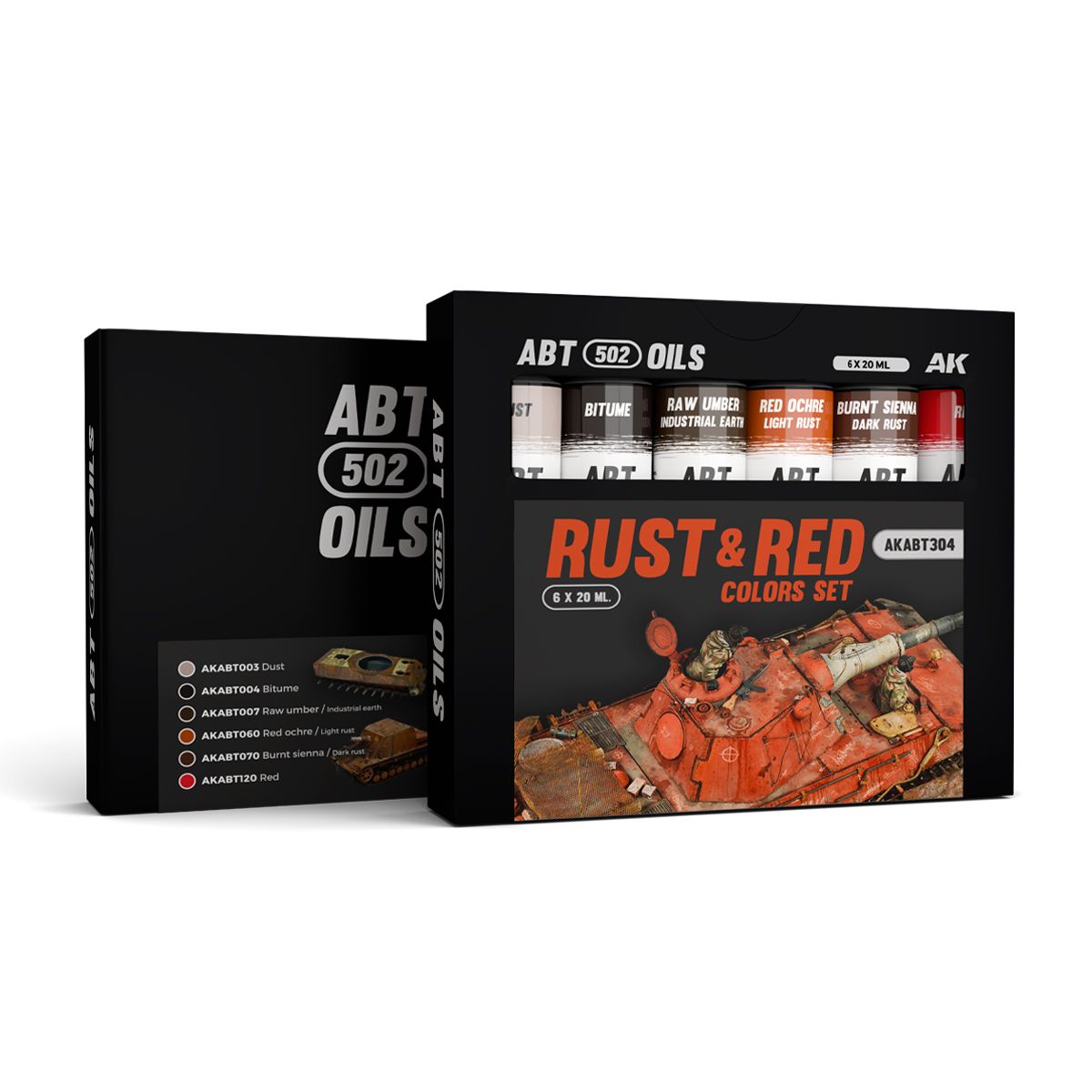 AK Interactive Oil Paints RUST & RED COLORS SET - ABT 502 OILS