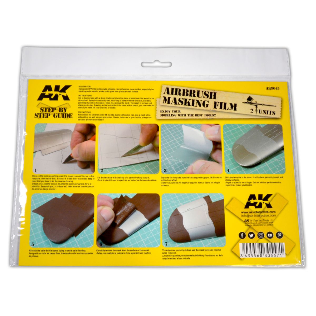 AK Interactive PLANTILLA DE MASCARA PARA AEROGRAFÍA (2 UNID TAMAÑO A4)