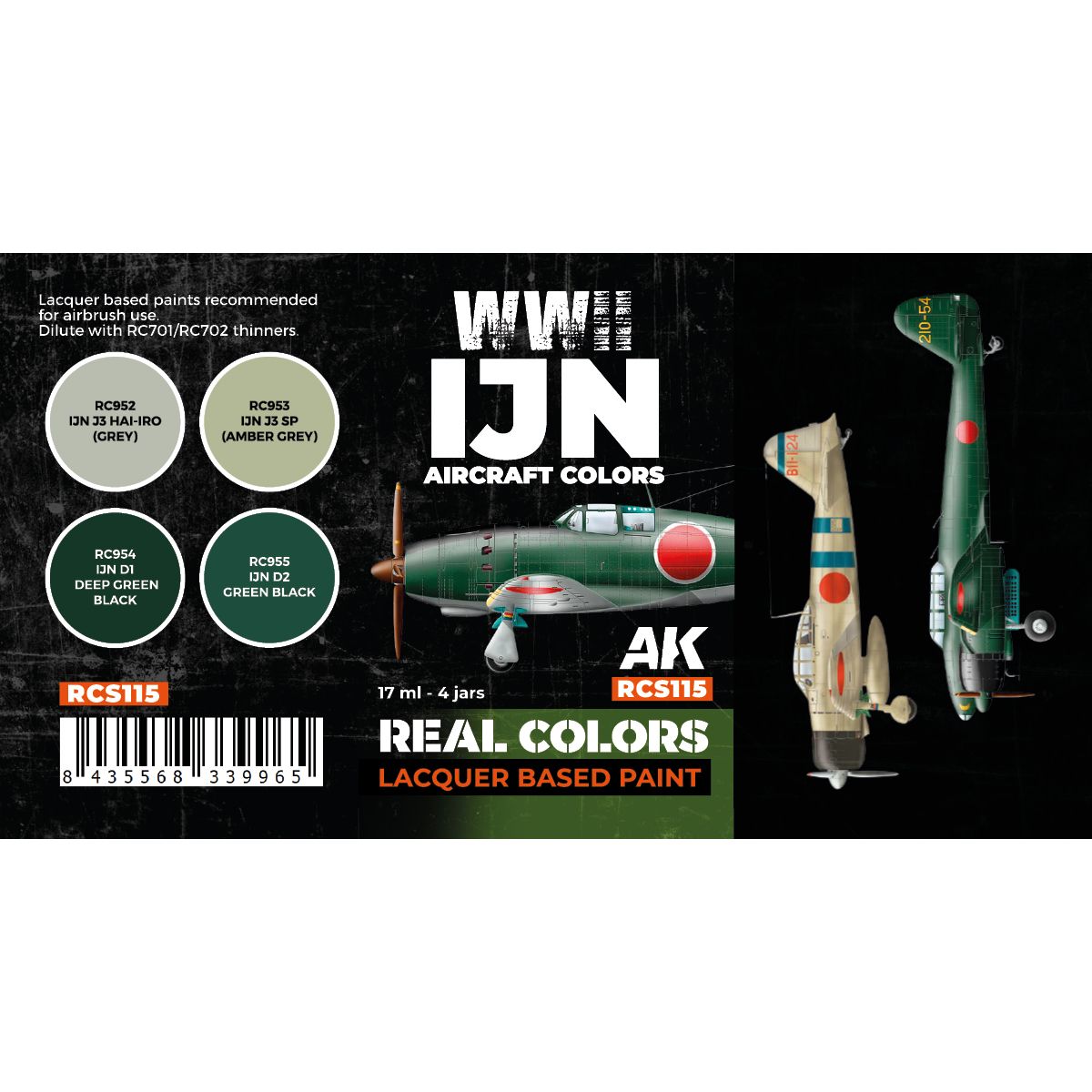AK Interactive REAL COLORS SETS Wwii Ijn Aircraft Colors Set